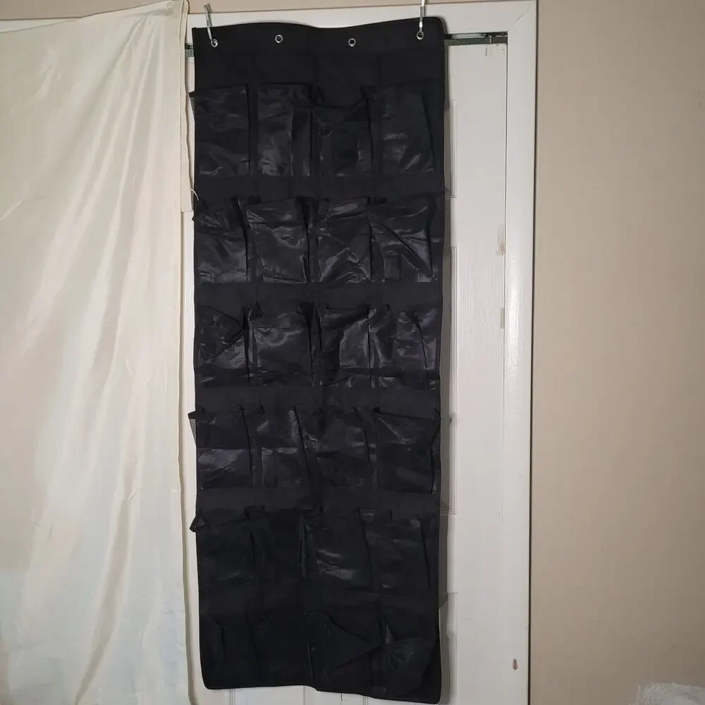 Over-the-Door 12-Pair Shoe Rack - Black - Space Saver
